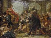 Giovanni Battista Gaulli Called Baccicio Painting depicting historical episode between Scipio Africanus and Allucius oil painting on canvas